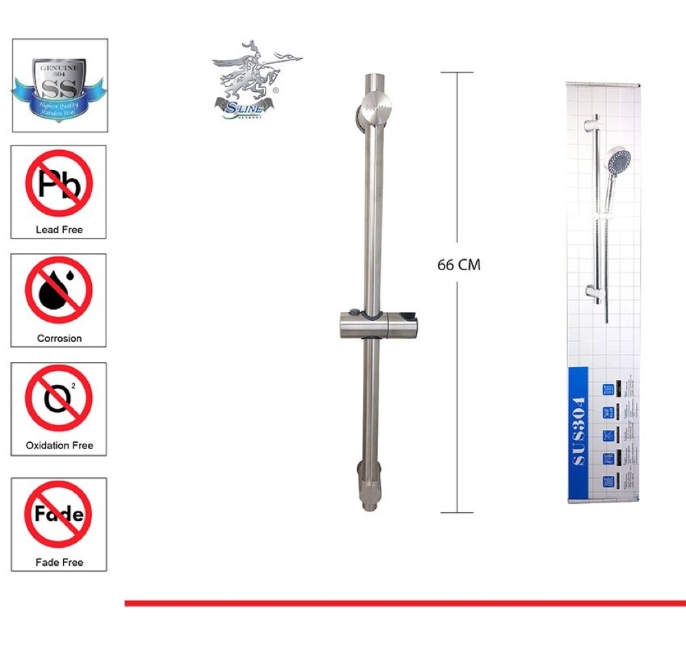 Product photo: SLINE SUS304 Stainless Steel Shower Head Riser Bracket/ Adjustable Riser Slide Rail 00902T