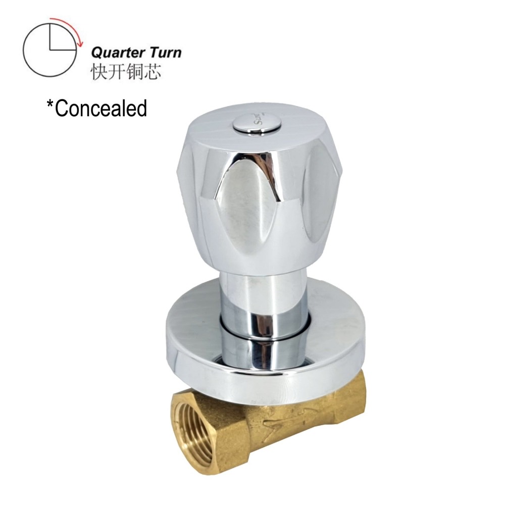 SLINE 7113Q/ 8113Q Brass Stop Cock (1/2 Inches & 3/4 Inches) (Quarter Turn) - 00918K & 00918L, view 1