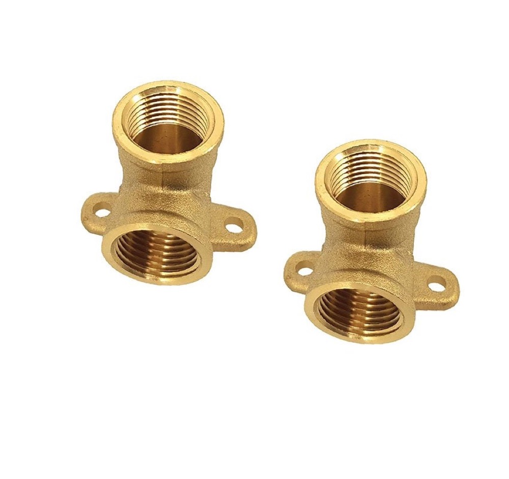 Product photo: SLINE Brass Elbow with Bracket Pipe Connector (1/2 Inches) - 00500ZB