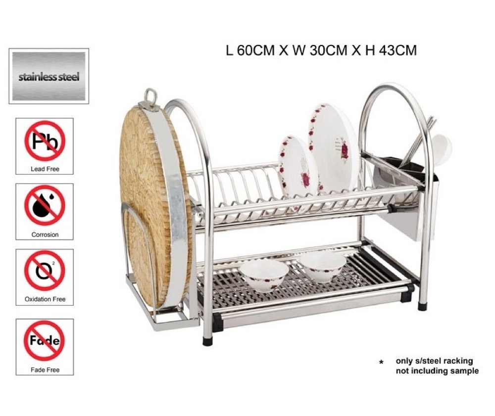 STAINLESS STEEL 106-60 DOUBLE TIER DISH RACK-00646K, view 1