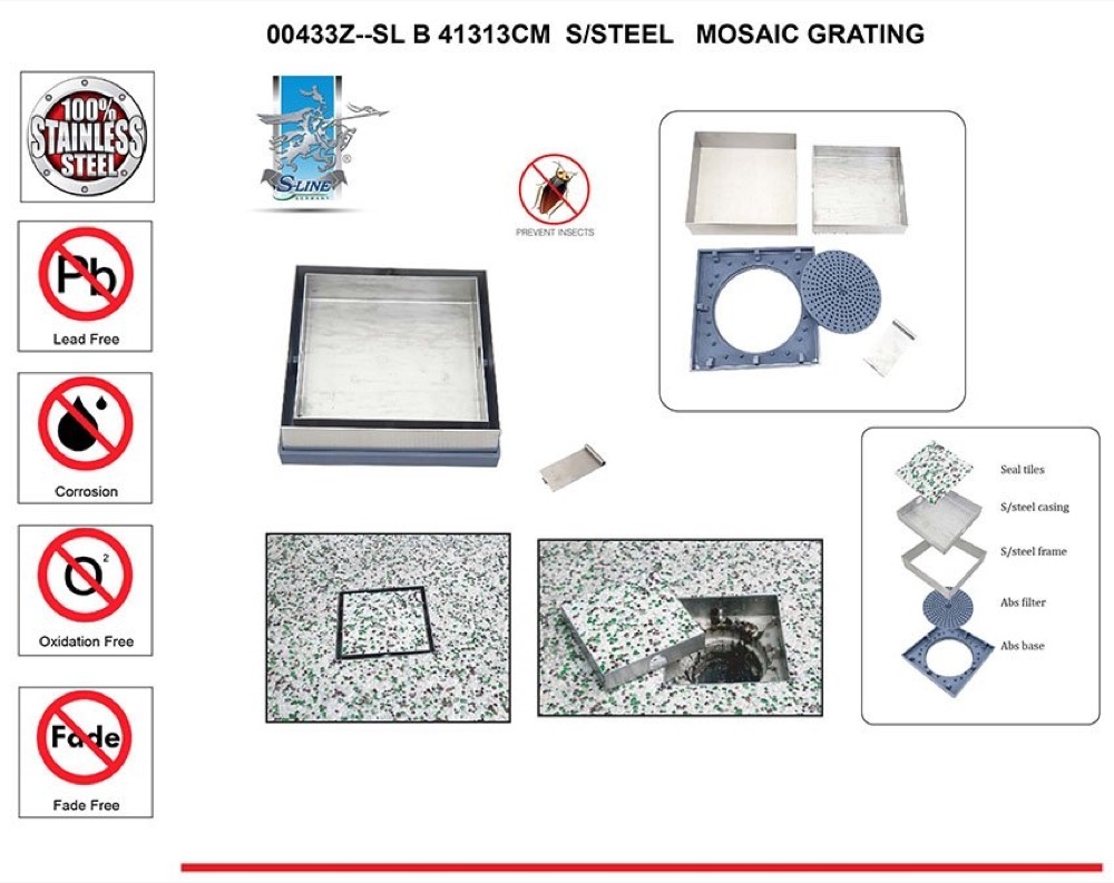 SLINE Stainless Steel Mosaic Floor Trap/ Floor Grating Replacements - 00433Z, view 1