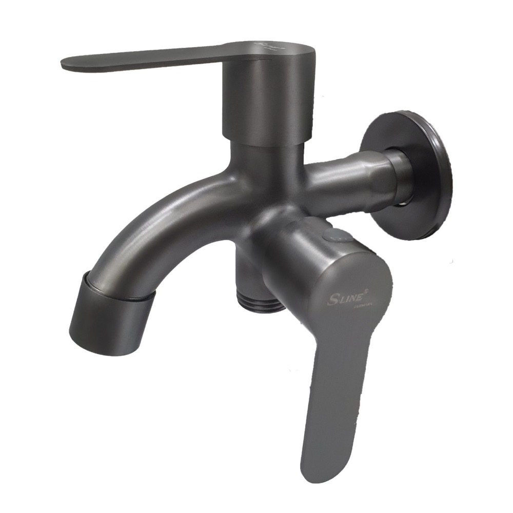 Product photo: SLINE 5113GC SUS304 Gunmetal Grey Two-Way Tap - 00926E