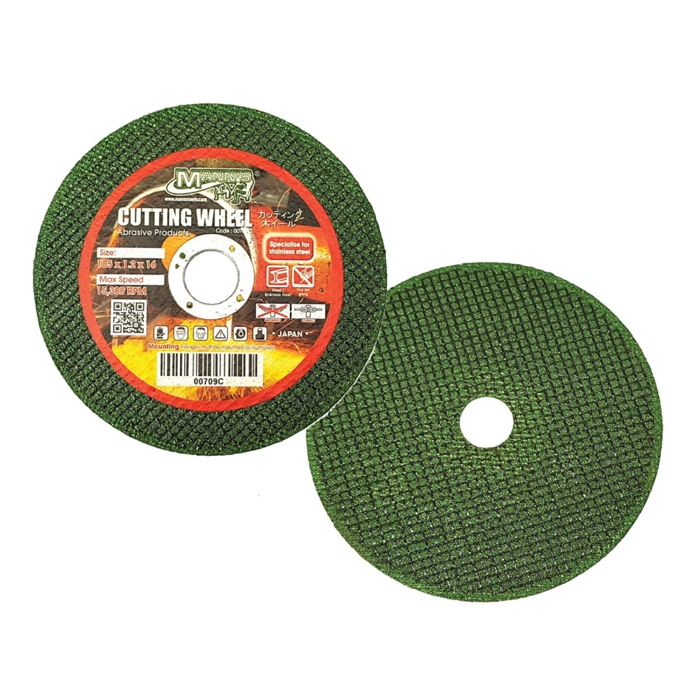 Product photo: MANN'S Stainless Steel Green Resin Cutting Wheel (4 Inches X 1.2mm) (50 PCS) - 00709C