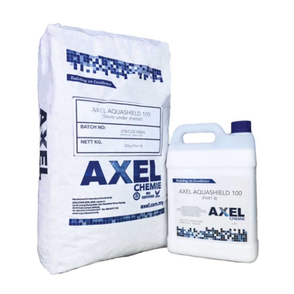 Product photo: AXEL Aquashield 100/ 100PFGG Double Component Polymeric Waterproofing System - 00408A/ 00408B/ 00408GG/ 00408J